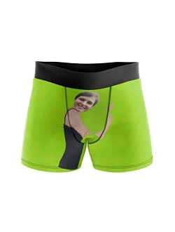 Custom Boxers for Men with Face Hug Personalized Christmas Underwear for Men Funny Gag Gift