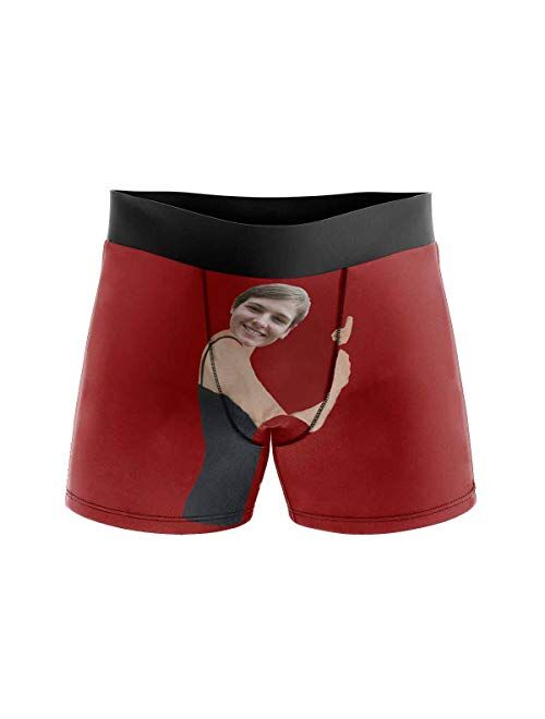 Custom Boxers for Men with Face Hug Personalized Christmas Underwear for Men Funny Gag Gift