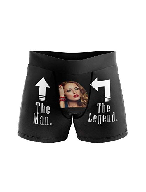 Custom Boxers for Men with Face Hug Personalized Christmas Underwear for Men Funny Gag Gift