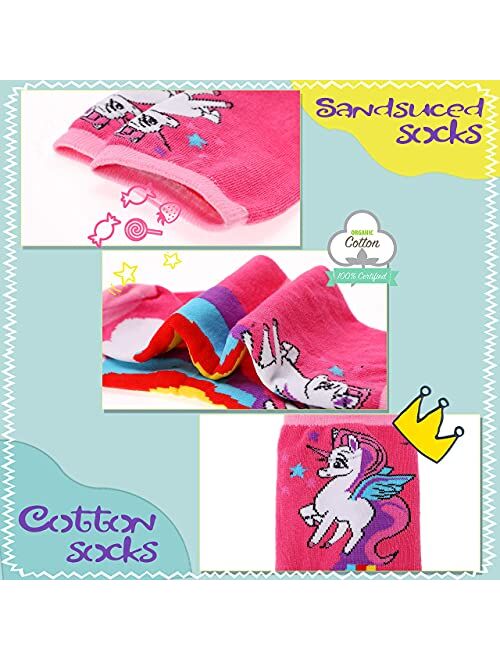 Girls Cotton Socks Soft Cotton Novelty Socks Cute Animal Pattern 6 Pairs