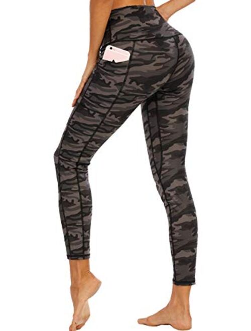 OUYISHANG Yoga Pants with Pockets for Women,Capri Leggings for Women Tummy Control Workout Leggings High Waist Legging