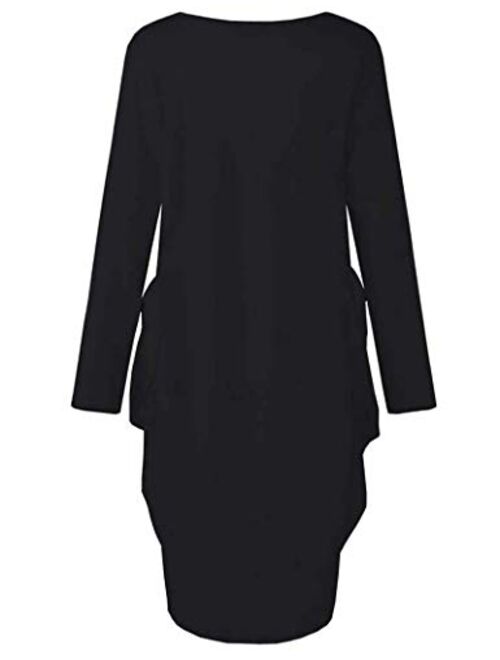 WbJetr Black Woman Beautiful Magic Long Sleeve Loose Pocket Oversize Tunic Dress