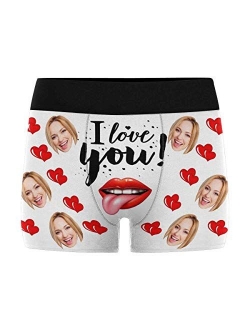 Custom Men Boxers Funny Face Novelty Underwear Print Briefs Photo for Men Banana Black