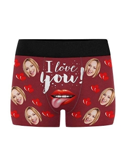 Custom Men Boxers Funny Face Novelty Underwear Print Briefs Photo for Men Banana Black