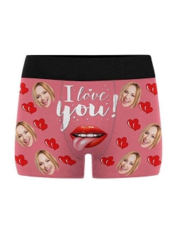 Custom Men Boxers Funny Face Novelty Underwear Print Briefs Photo for Men Banana Black