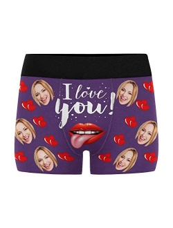 Custom Men Boxers Funny Face Novelty Underwear Print Briefs Photo for Men Banana Black