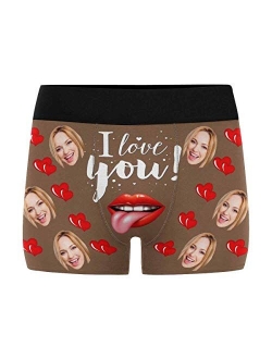 Custom Men Boxers Funny Face Novelty Underwear Print Briefs Photo for Men Banana Black