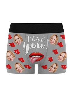 Custom Men Boxers Funny Face Novelty Underwear Print Briefs Photo for Men Banana Black