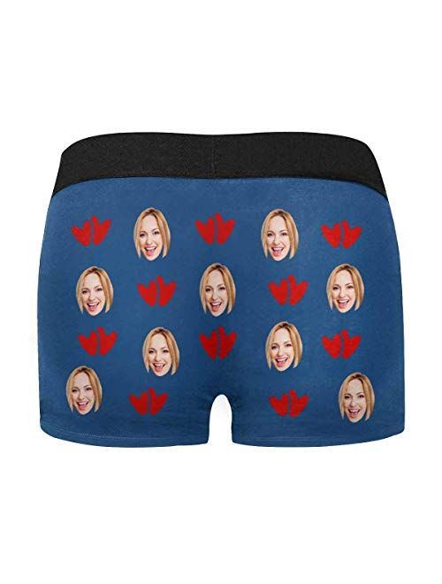 Custom Men Boxers Funny Face Novelty Underwear Print Briefs Photo for Men Banana Black