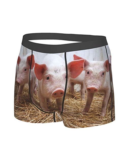 Antkondnm Pig Funny Boxer Briefs Print Underwear for Men Custom