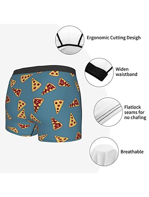 Antkondnm Pizza Servings Funny Boxer Briefs Print Underwear for Men Custom