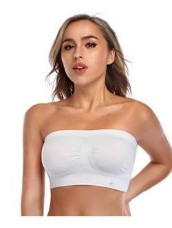 ANGOOL Strapless Comfort Wireless Bra with Slip Silicone Bandeau Bralette Tube Top 1/2/3 Packs