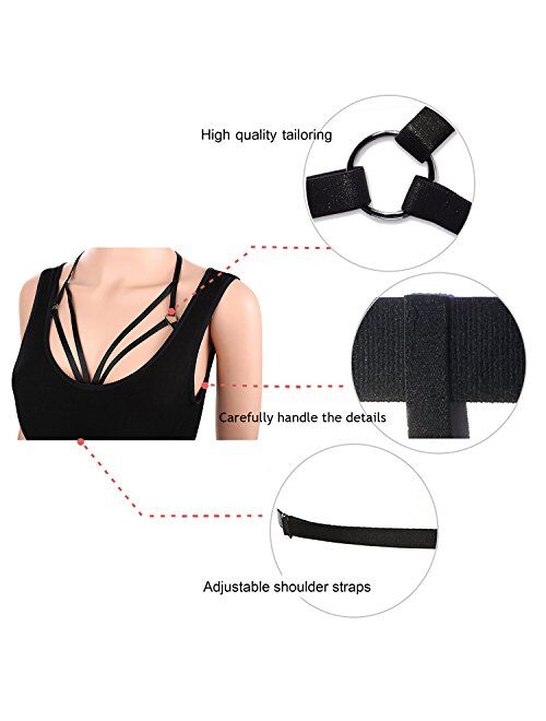 ADRAMATA Sexy Lingerie for Women Cage Bra Harness Cupless Strappy Bralette Plus Size 4 Pcs …