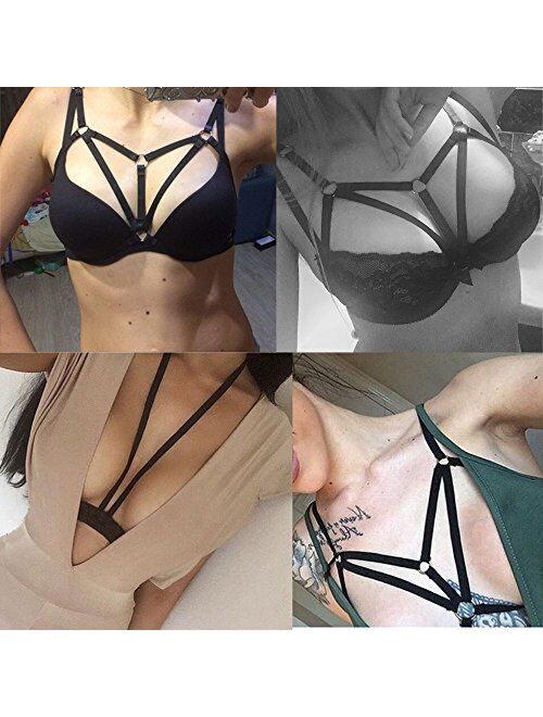 ADRAMATA Sexy Lingerie for Women Cage Bra Harness Cupless Strappy Bralette Plus Size 4 Pcs …