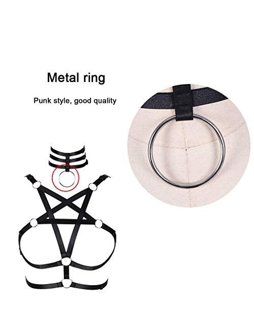 Buy Womens Body Pentagram Harness Bra Lingerie Punk Gothic Belt Cage Festival Rave Dance 