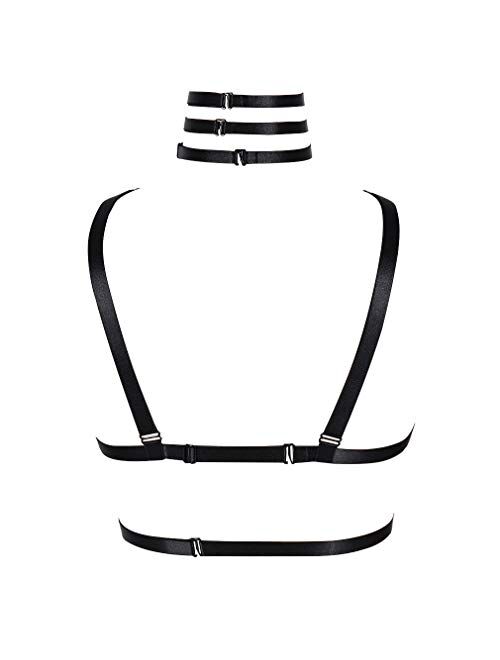 Buy Womens Body Pentagram Harness Bra Lingerie Punk Gothic Belt Cage Festival Rave Dance 