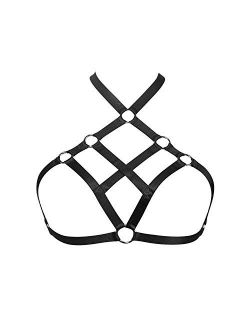 Buy Jelinda Women Harness Elastic Cupless Cage Bra Hollow Out