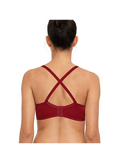 Plusexy Padded Push Up Bra Lift Underwire Support Plunge T Shirt Brassiere for Women Add One Cup