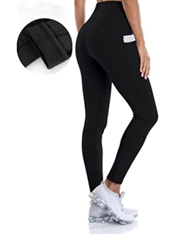 ATTRACO Thermal Fleece Lined Leggings Women High Waisted Winter Yoga Pants with Pockets