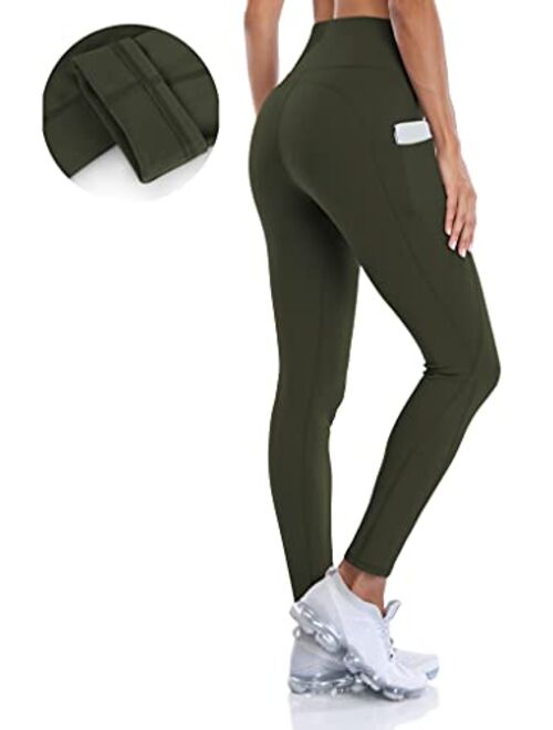 ATTRACO Thermal Fleece Lined Leggings Women High Waisted Winter Yoga Pants with Pockets