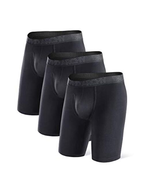 DAVID ARCHY Men's Super Soft Breathable Boxer Briefs Bamboo Rayon Underwear with Fly in 3 or 4 Pack