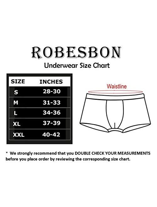 Robesbon Mens Cotton Boxer Briefs 4 Pack Stretch Comfortable Breathable No Ride up Underwear