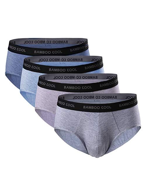 BAMBOO COOL Men’s Underwear boxer briefs Soft Comfortable Bamboo Viscose Underwear Trunks (4 Pack)