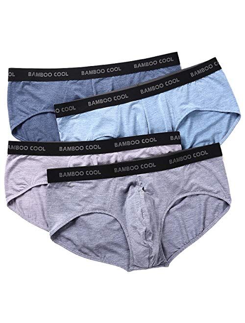 BAMBOO COOL Men’s Underwear boxer briefs Soft Comfortable Bamboo Viscose Underwear Trunks (4 Pack)