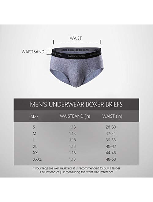 BAMBOO COOL Men’s Underwear boxer briefs Soft Comfortable Bamboo Viscose Underwear Trunks (4 Pack)