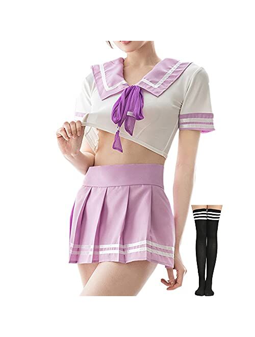 School Girl Outfit Lingerie Sexy Schoolgirl Costume Kawaii Anime Cosplay Lingerie Naughty Japanese Uniform Stockings