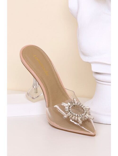 Lulus Midnight Light Nude Pointed-Toe Heels