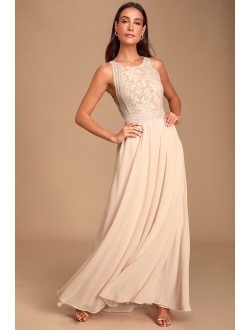 Forever and Always White Lace Maxi Dress