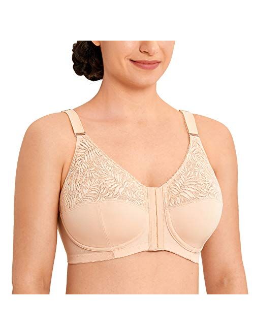 Women'S 18 Hour Easy On, Easy off Front & Back Close Post Surgery Bra US400C