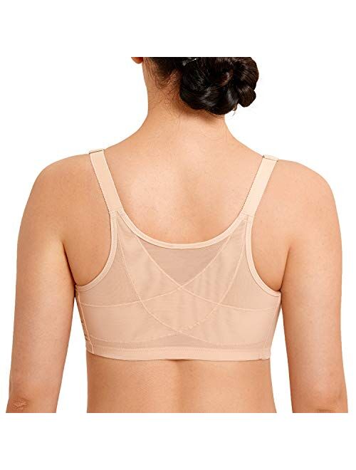 Buy LAUDINE Women's Front Closure Lace Wireless Back Support