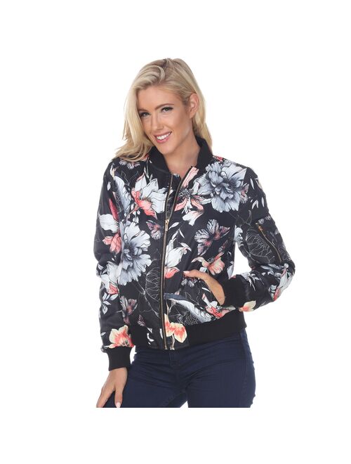 Women's White Mark Floral Bomber Jacket