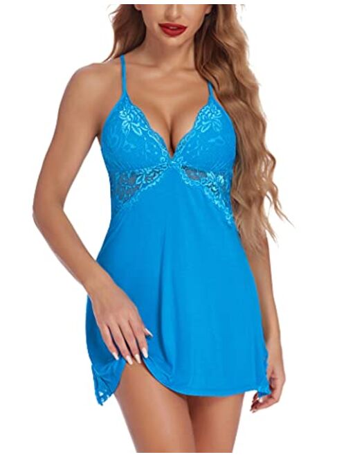 Avidlove Women Lingerie Lace Chemise Sleepwear Babydoll Teddy Lingerie