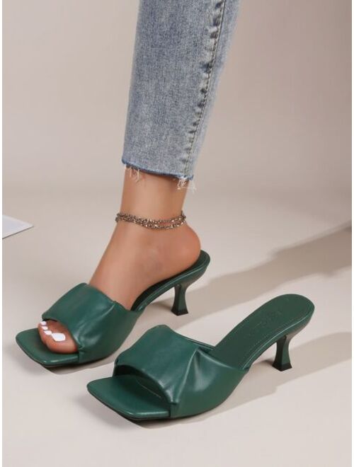 Shein Minimalist Sculptural Heeled Mules