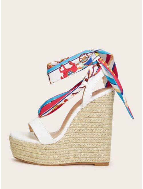 Shein Open Toe Espadrille Wedge Sandals