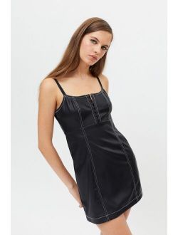 UO Pleather Hooke & Eye Mini Dress