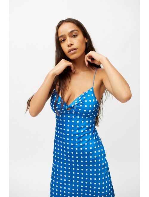 Kiss The Sky Polka Dot Twist Midi Dress