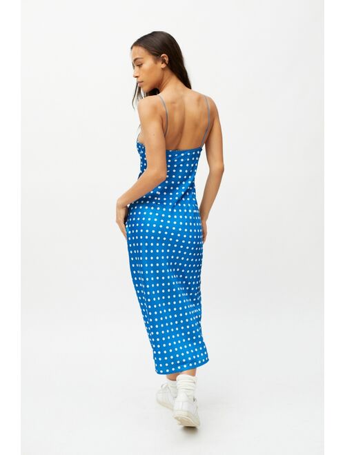 Kiss The Sky Polka Dot Twist Midi Dress