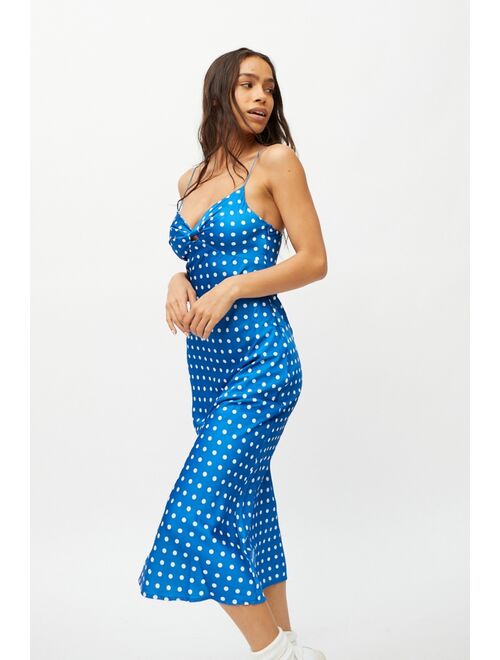 Kiss The Sky Polka Dot Twist Midi Dress