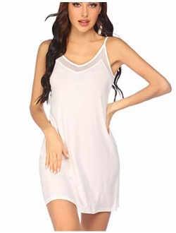 Nightgown Sexy Sleeveless Nighty for Women Sleepwear Comfy Slip Chemise Babydoll Lingerie Lace Lounge Dress