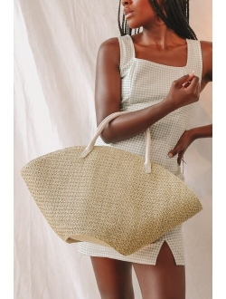 Bring the Chic Black Woven Oversized Tote Bag