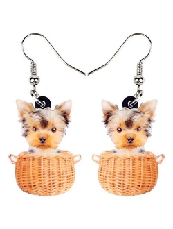 DOWAY Acrylic Siberian Husky/Chihuahua/Beagle/Dachshund/Yorkshire Terrier/Pug Dog Earrings Dangle Drop Fashion Pet Jewelry for Women Girls Kids Charm Gift