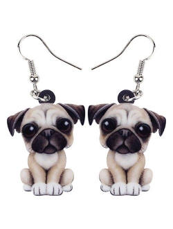 DOWAY Acrylic Siberian Husky/Chihuahua/Beagle/Dachshund/Yorkshire Terrier/Pug Dog Earrings Dangle Drop Fashion Pet Jewelry for Women Girls Kids Charm Gift