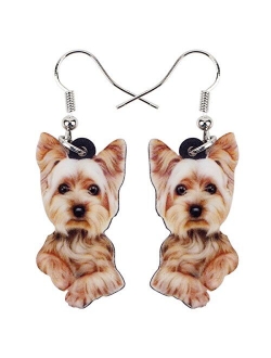 DOWAY Acrylic Siberian Husky/Chihuahua/Beagle/Dachshund/Yorkshire Terrier/Pug Dog Earrings Dangle Drop Fashion Pet Jewelry for Women Girls Kids Charm Gift