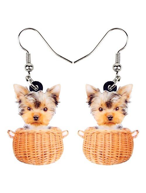 DOWAY Acrylic Siberian Husky/Chihuahua/Beagle/Dachshund/Yorkshire Terrier/Pug Dog Earrings Dangle Drop Fashion Pet Jewelry for Women Girls Kids Charm Gift