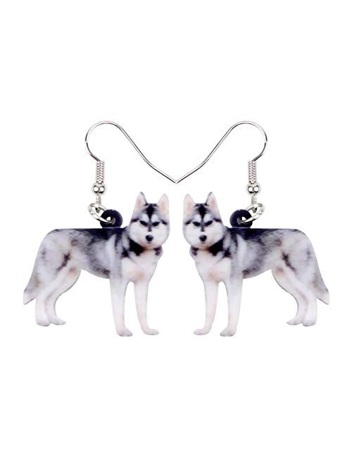 DOWAY Acrylic Siberian Husky/Chihuahua/Beagle/Dachshund/Yorkshire Terrier/Pug Dog Earrings Dangle Drop Fashion Pet Jewelry for Women Girls Kids Charm Gift