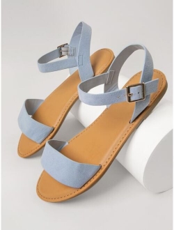 Cow Print Faux Suede Ankle Strap Sandals